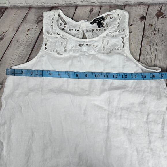 J. Crew Maxine eyelet shift dress in linen‎ White S CA707 - Picture 7 of 8